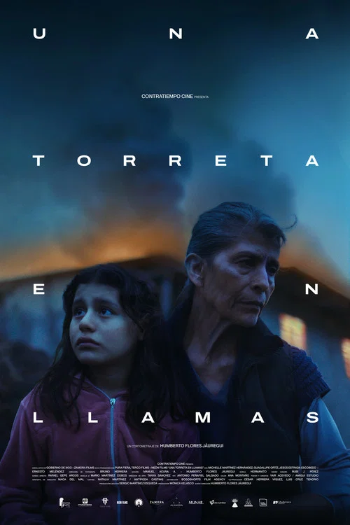 Una torreta en llamas постер