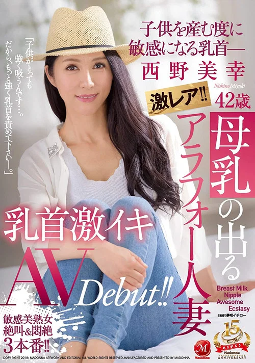 激レア！！母乳の出るアラフォー人妻 西野美幸 42歳 子供を産む度に敏感になる乳首― 乳首激イキAV Debut！！ постер
