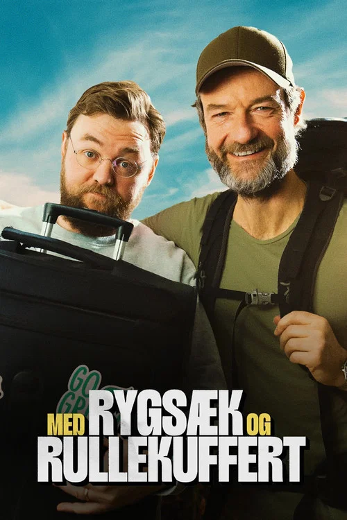 Med rygsæk og rullekuffert постер