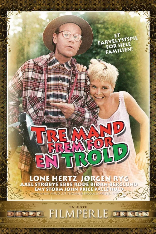 Tre mand frem for en trold постер