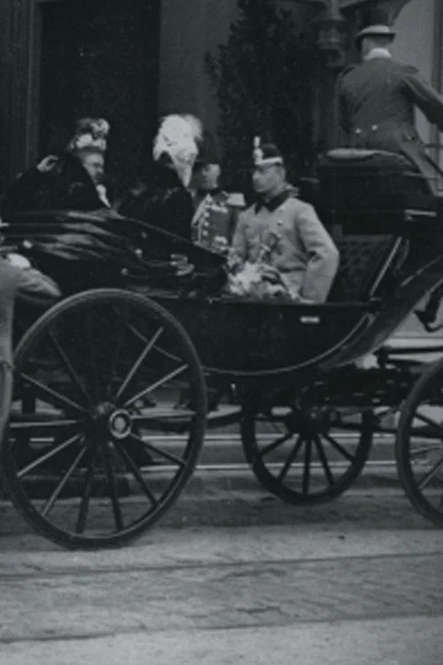 Intocht van hertog Hendrik van Mecklenburg en H.M. de koningin aan het Staatsspoor te 's-Gravenhage постер