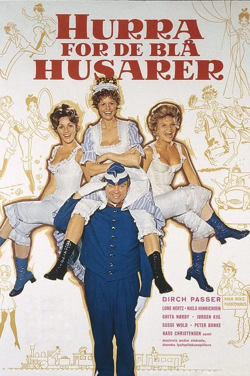 Hurra for de blå husarer постер