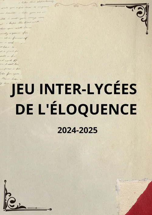JEU INTER-LYCÉES  DE L'ÉLOQUENCE постер