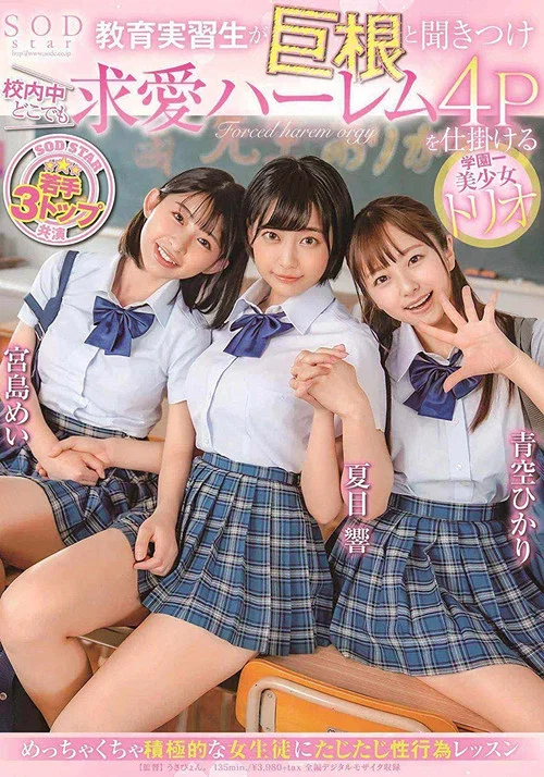 教育実習生が巨根と聞きつけ校内中どこでも求愛ハーレム4Pを仕掛ける学園一美少女トリオ（ブルーレイディスク） постер