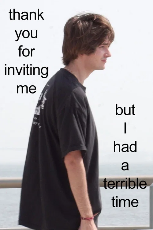 thank you for inviting me but I had a terrible time постер