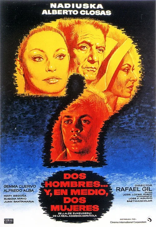 Dos hombres y, en medio, dos mujeres постер