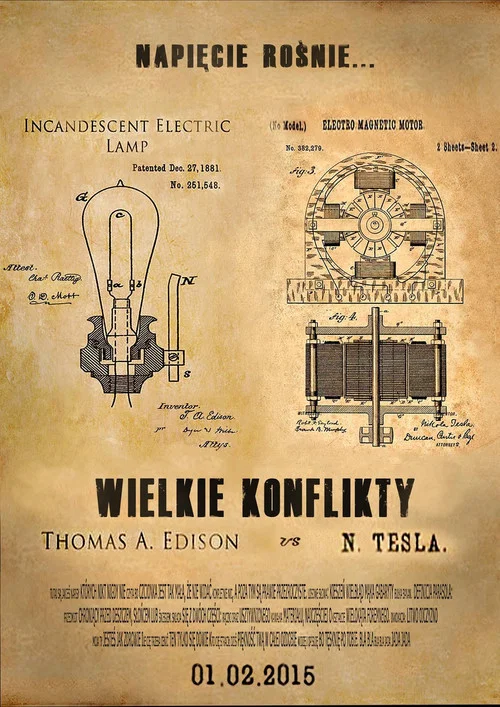 Edison vs Tesla постер