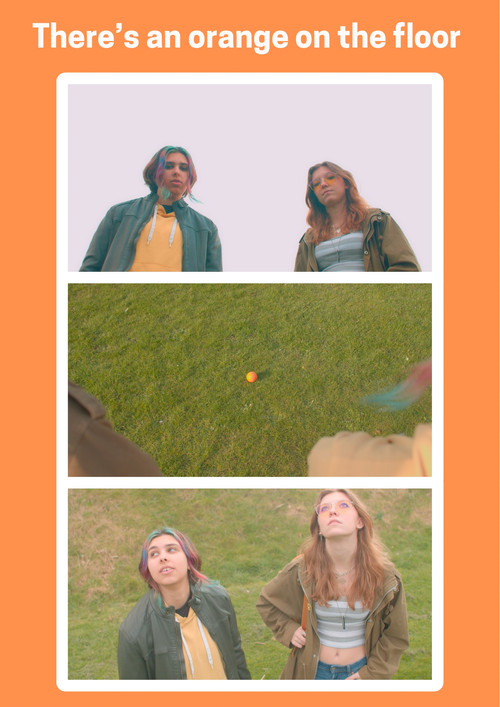 There's an orange on the ground постер