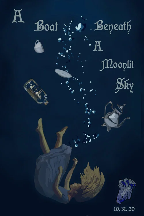 A Boat, Beneath A Moonlit Sky постер