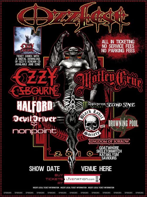 Ozzy Osbourne: Ozzfest UK 2010 постер