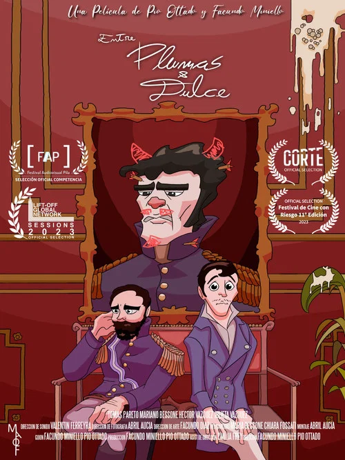 Entre plumas y dulce постер