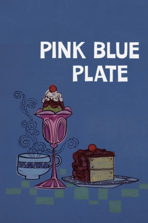 Pink Blue Plate постер