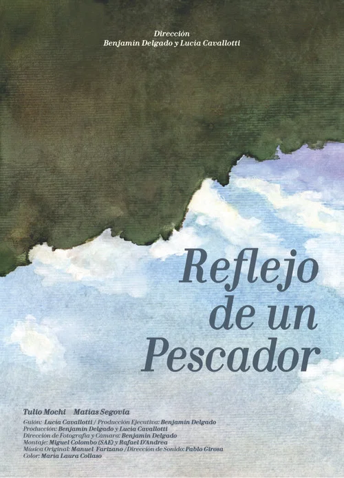 Reflejo de un pescador постер