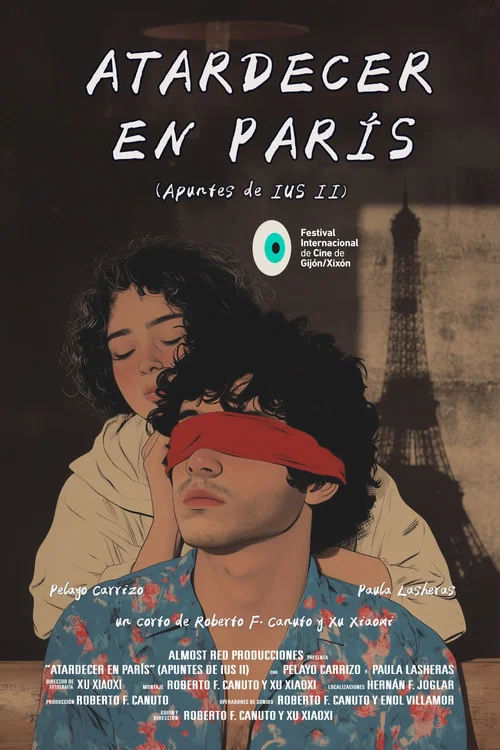 Atardecer en París постер