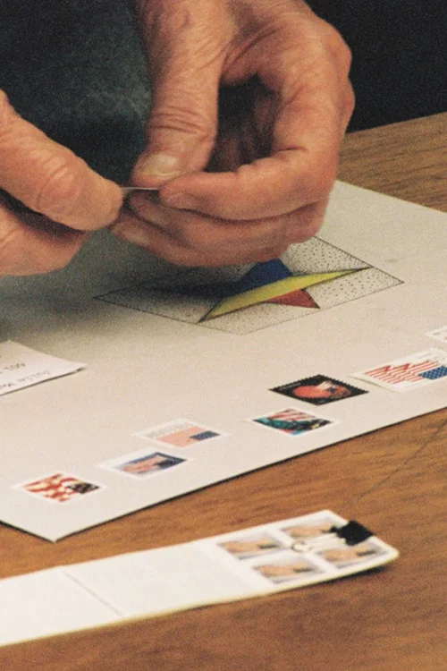 Sidney Felsen Decorates an Envelope постер