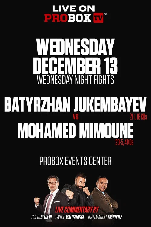 Batyrzhan Jukembayev vs. Mohamed Mimoune постер