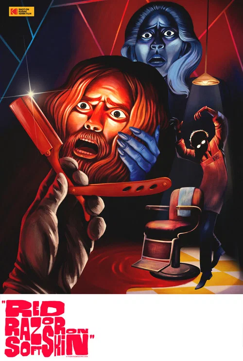 Red Razor On Soft Skin постер