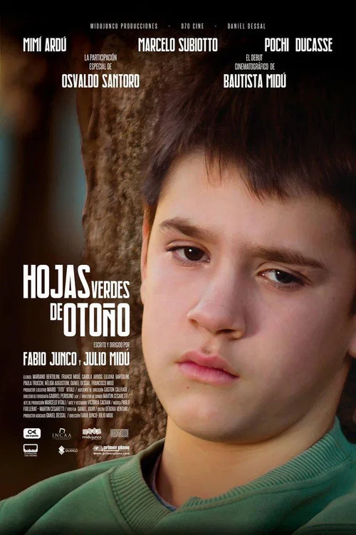 Hojas verdes de otoño постер
