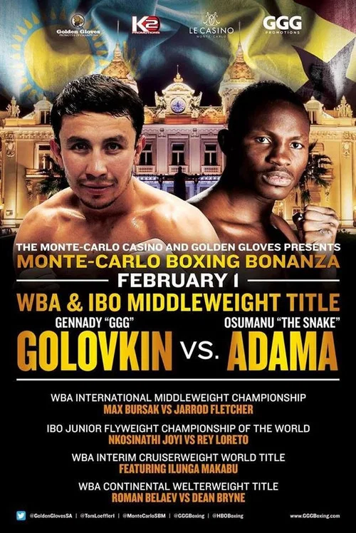 Gennady Golovkin vs. Osumanu Adama постер