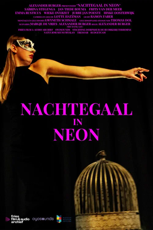 Nachtegaal in neon постер