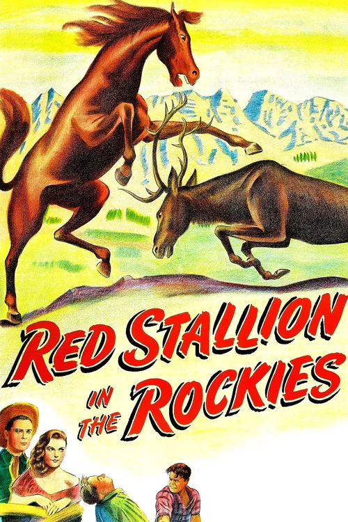 Red Stallion In The Rockies постер