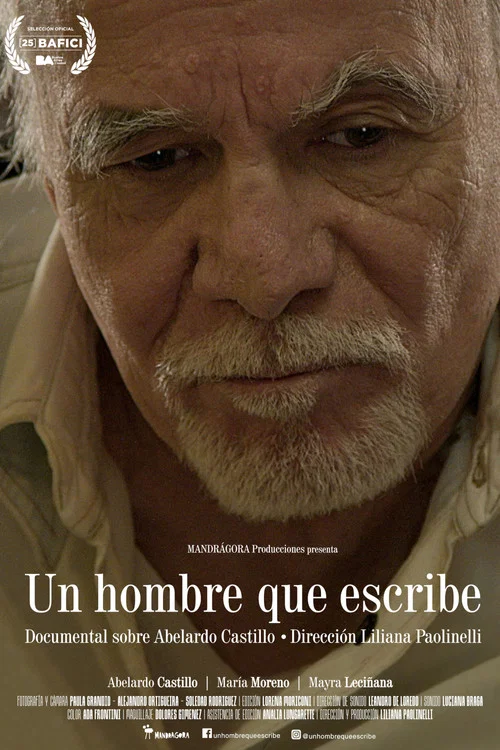 Un hombre que escribe постер