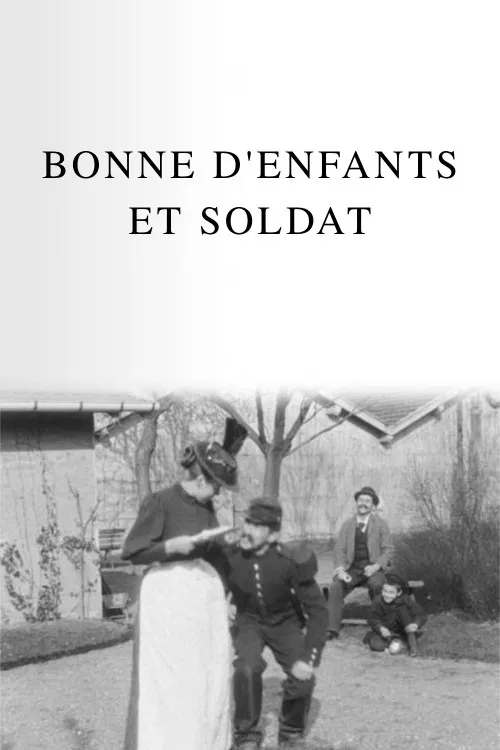 Bonne d'enfants et soldat постер