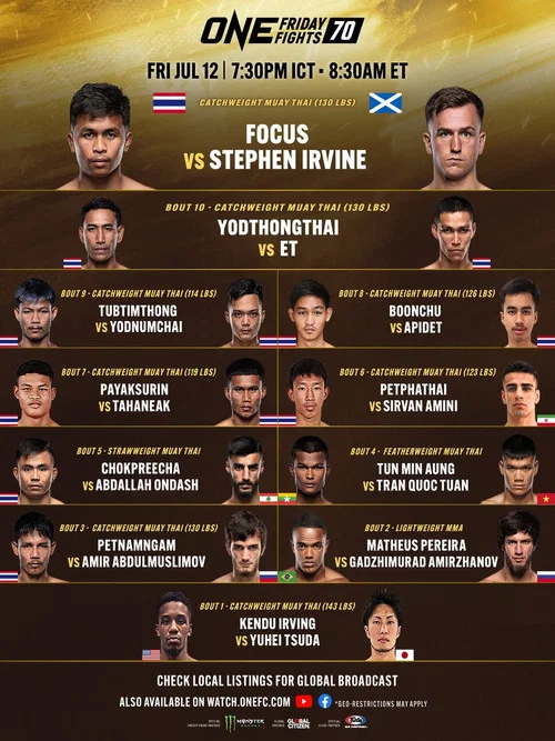 ONE Friday Fights 70: Focus vs. Irvine постер